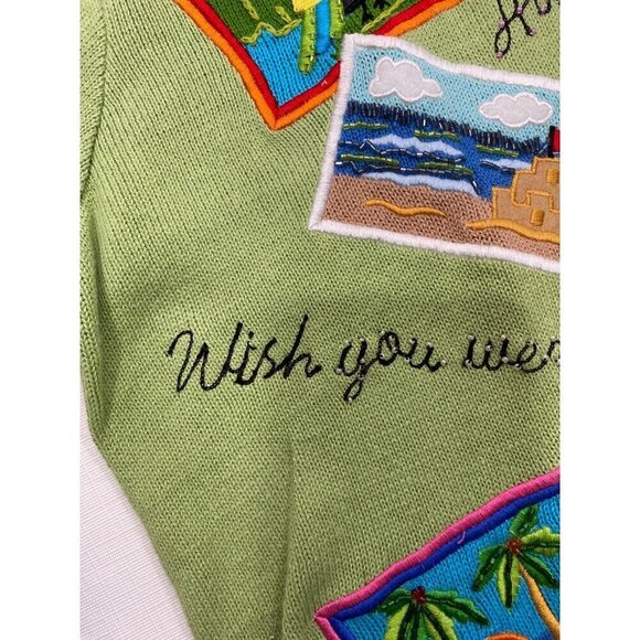 Berek paradise embroidered beaded patchwork cardigan sweater L cottage coastal - Picture 13 of 15